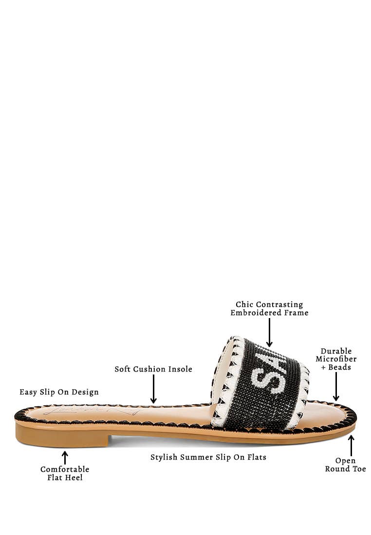 Luxe Getaway Beaded Saint Tropez Flat