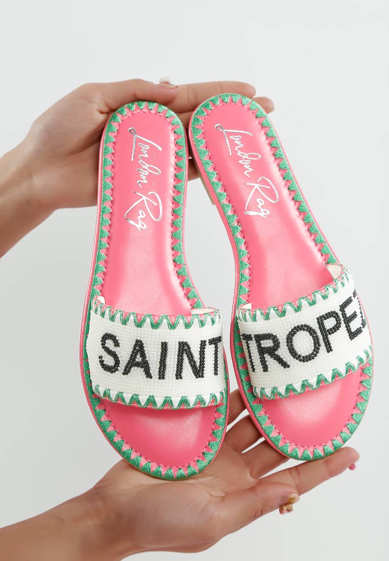 Luxe Getaway Beaded Saint Tropez Flat
